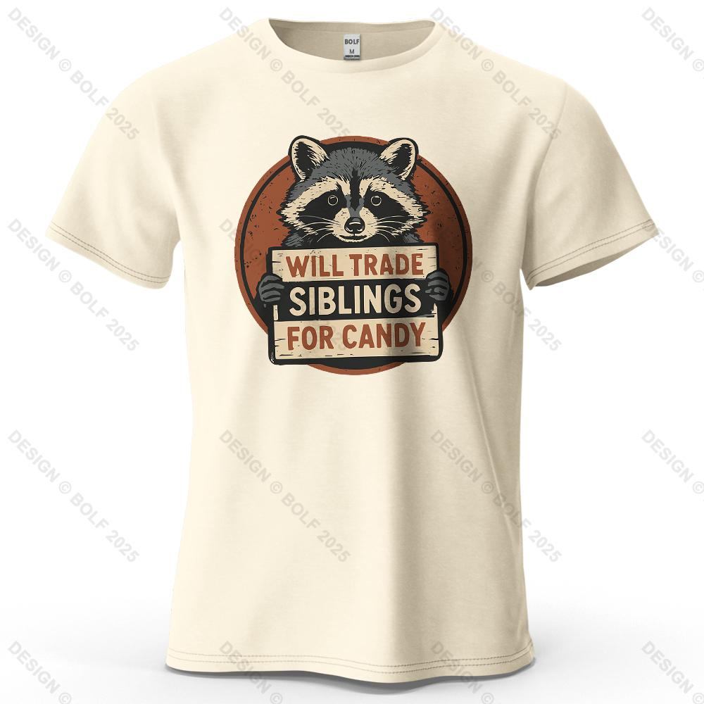 

Candy Raccoon Playful Printed Men s T-Shirt 100% Cotton Oversized Vintage Graphic Tees for Women Tops Tees Streetwear 4XL