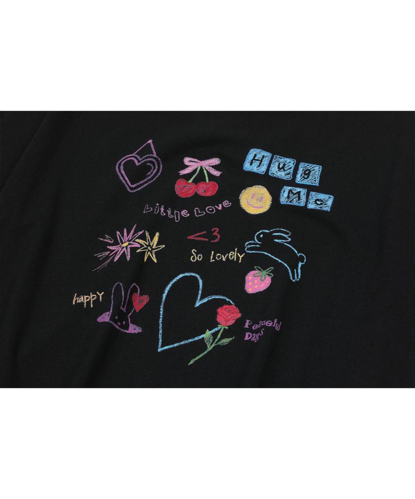 CPGN STUDIO Dtp Cherry Hug Short Sleeve T-Shirt Black