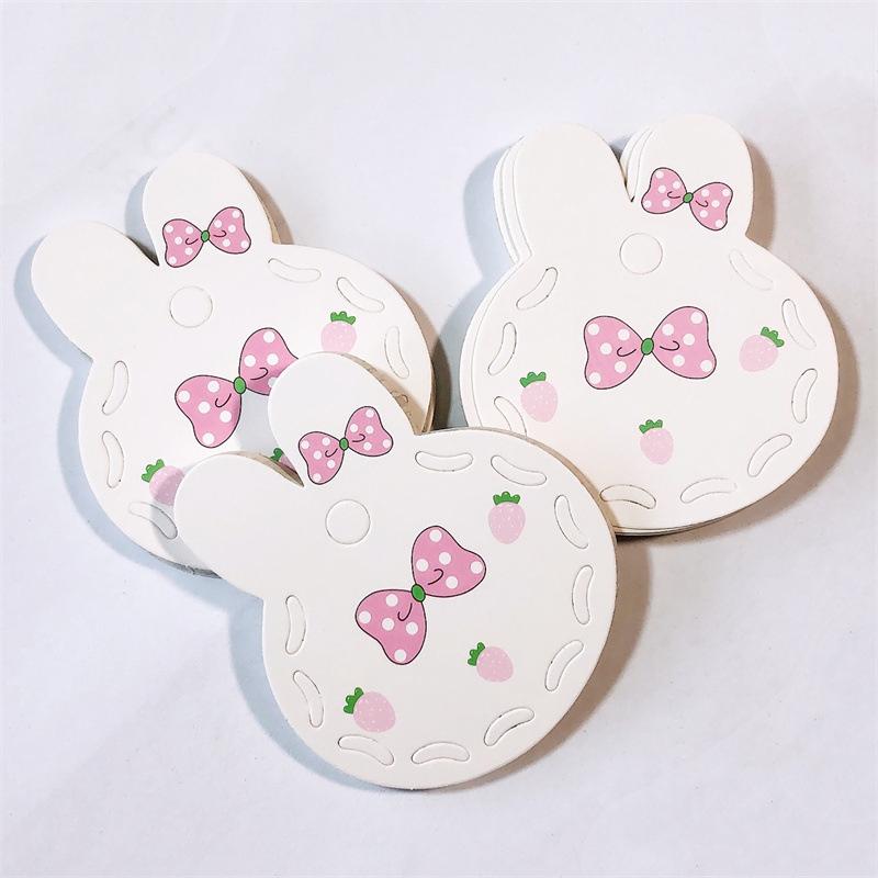 50Pcs Cute Bow Rabbit Hairpin Paper Jam Hair Clip Display Cards Hair Clips Jewelry