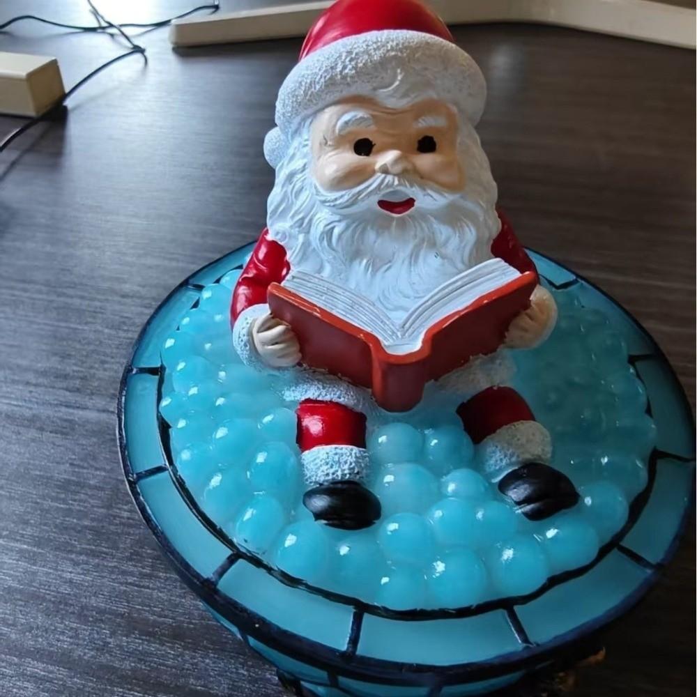 Żywiczna Świąteczna Lampa Bańkowa Świętego Mikołaja Mała Ozdoba na Biurko Kreatywna Lampka Nocna Świętego Mikołaja