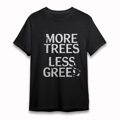 T-shirt Classique Doux Grande Taille pour Femme Plus d'Arbres Moins d'Avarice T-shirt Devise Nature