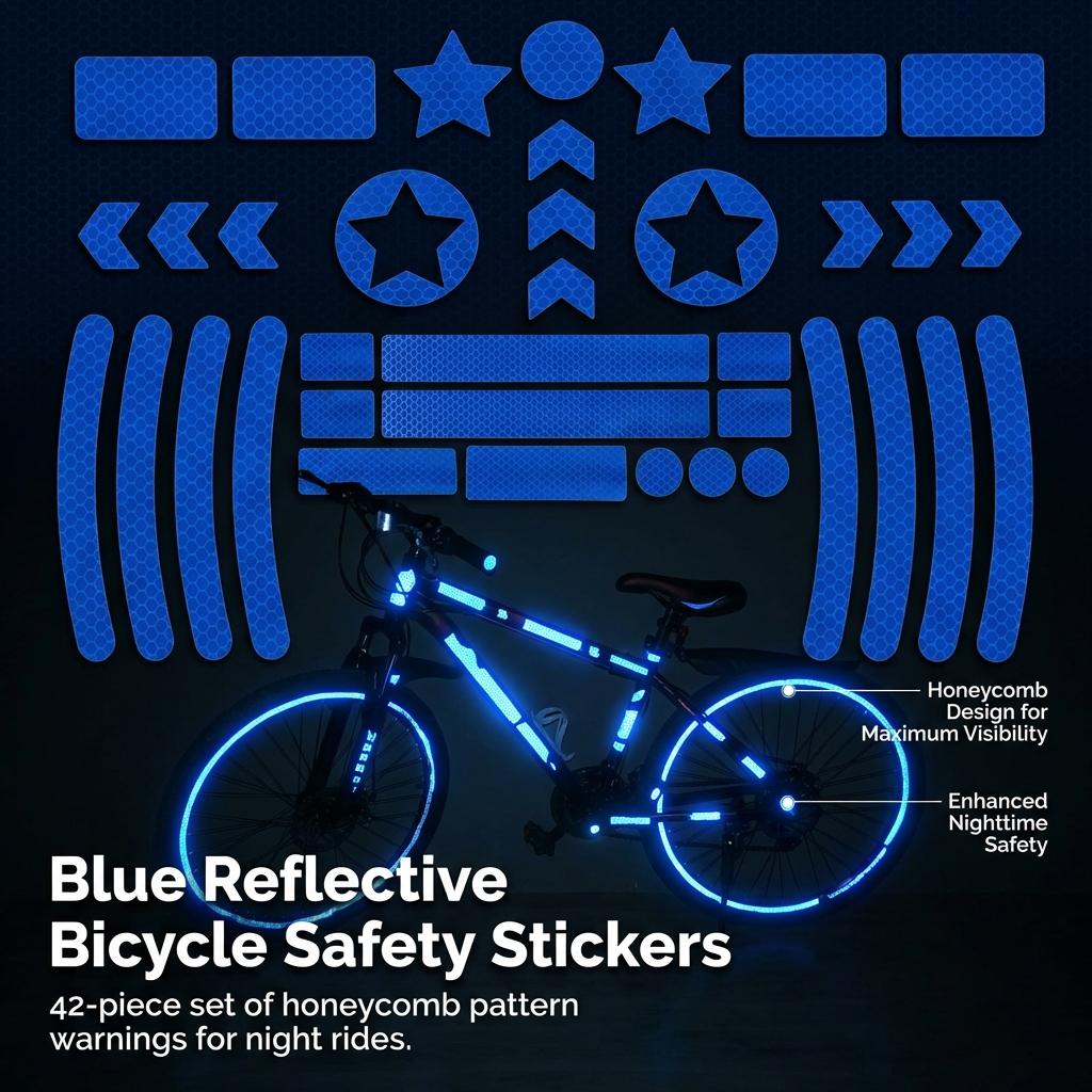 Honeycomb Reflective Stickers For Bicycle And E-Bike High-Visibility Safety Warning Strips Waterproof Sunproof