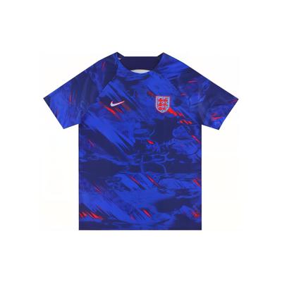 Reprezentacja Anglii Katar Puchar Świata Piłka nożna Szkolenia Sportowe Logo Okrągły dekolt T-Shirt z krótkim rękawem Męskie topy Granatowy DM9547-492