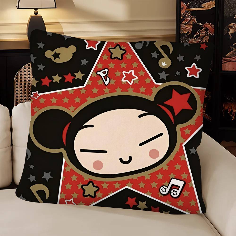 Kawaii PPucca Pillow Case Fashion Square Pillowcase Bedroom Sofa Room Ins Decoration Leisure