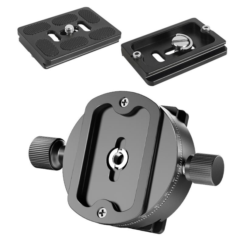Qj-08/Qj-08S 360° Panoramic Rotating Quick Release Plate Clamp Tripod Head Universal Camera Photography Quick Release Base