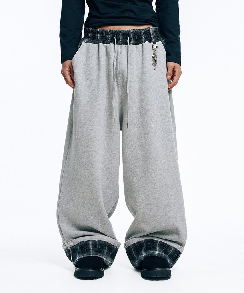 Pantalons de jogging à carreaux enroulables FACILEMENT NON FACILEMENT - Gris