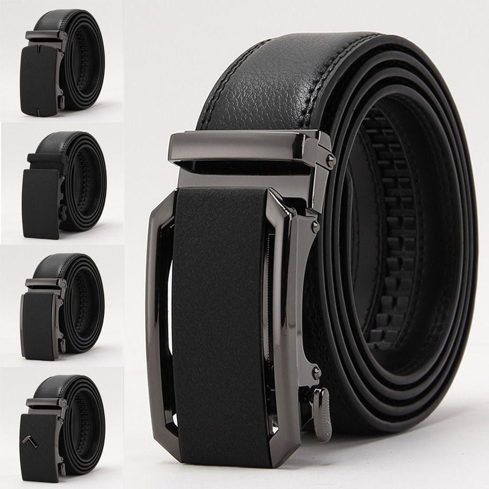 

Винтажный ремень из натуральной кожи, роскошный дизайн, деловые ремни с храповым механизмом, пояс с автоматической пряжкой