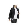 Adidas Solid Color Vintage Sports Stand Collar Zip Jacket Women Jacket Black HM3781