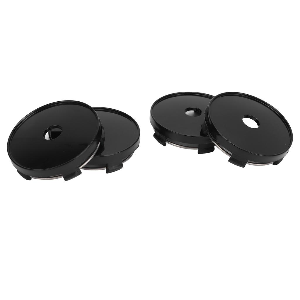 4PCS 60mm Wheel Center Cap With Hole Impact Resistant Stylish Look Universal Fit Rim Hub Center Cap for Cars Black