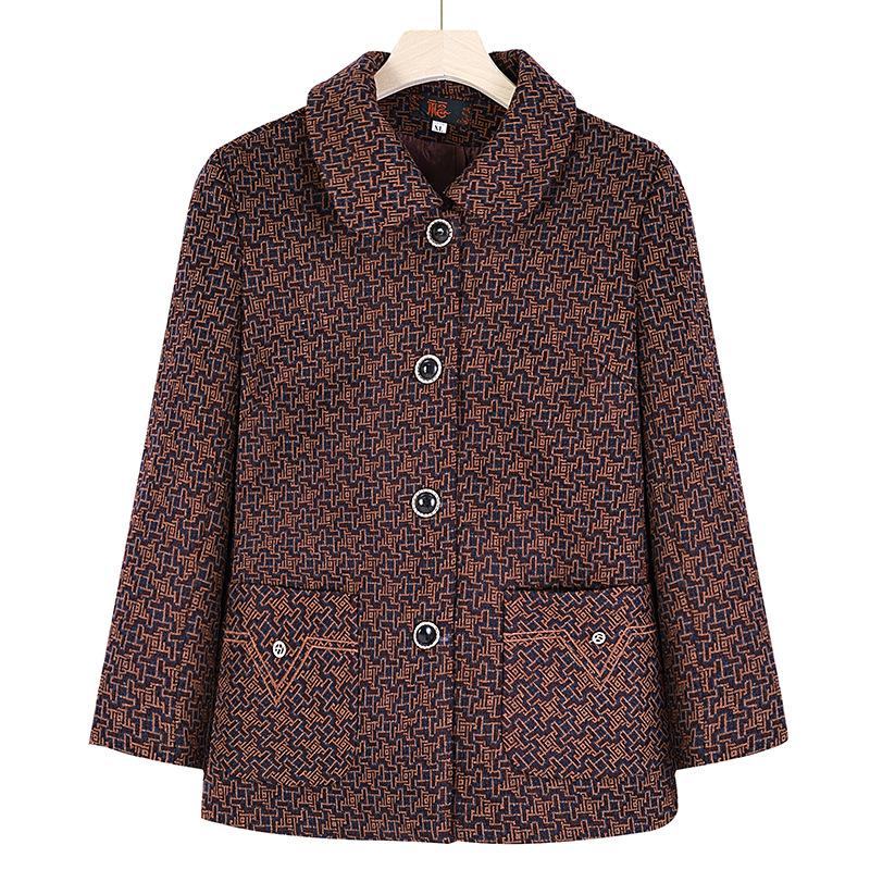 

Весеннее пальто женское год 0 пожилая леди платье сезон лацкан платье 5XL (recommended 145-77.5 kg) хаки