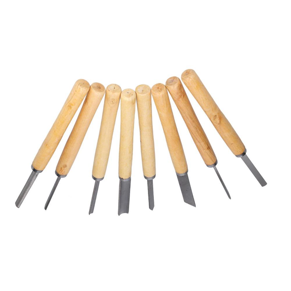 8PCS Skew Spear Point Round Nose Gouge Wood Turning Chisels Woodturning Tools For Woodworking