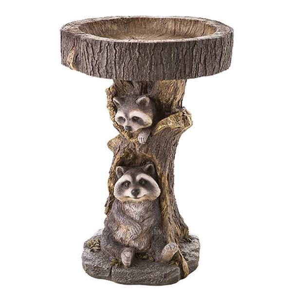 

Птичья поилка Садовые украшения Смола Садовое украшение Садовые горшки с птичьей поилкой Кормушки для птиц Енот