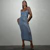 Sexy Dámské Korálkové Flitrové Přiléhavé Halter Šaty Haute Couture Spice Girl Taška Boky Dlouhé Šaty