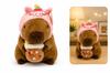 Plush Capybara In a Piggy Hat with a Cup 25 Soft Cuddly Mascot for a Gift