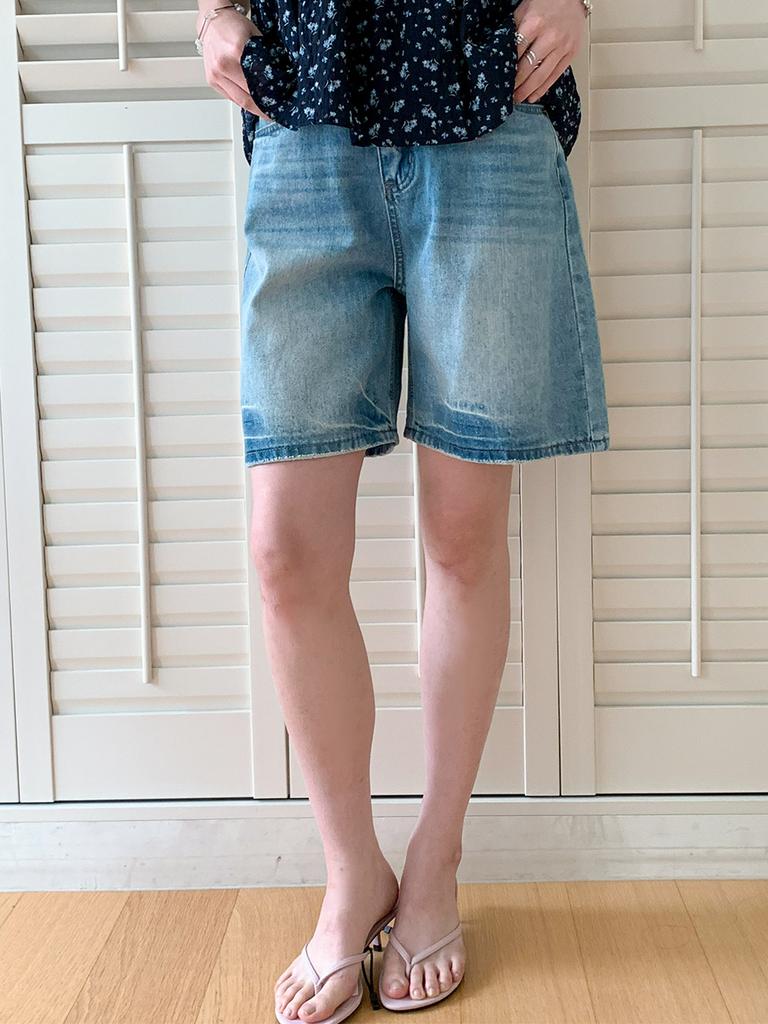 KOOLKITTEN Retro Low Bermuda Denim Shorts (Light Indigo)