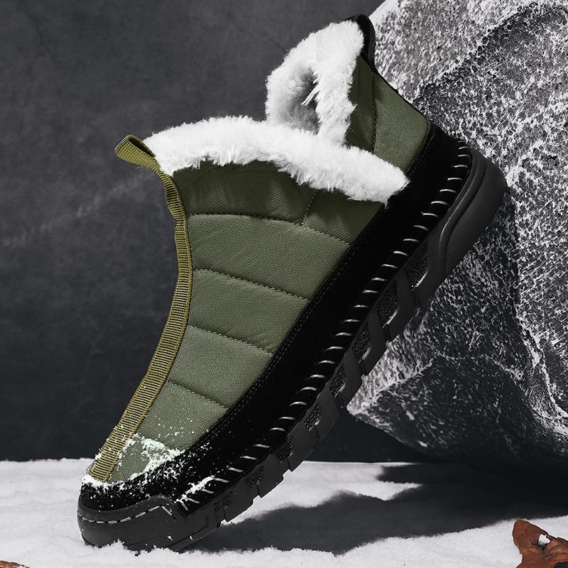 Winter Men's Outdoor Snow Boots Warm Plush Shoes Plus Size 39-46