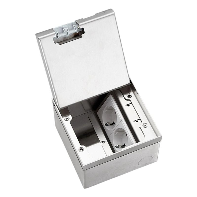 

Embedded Stainless Steels Marble Floor Socket Box Waterproof Flat Floor Concealed Socket for Home and Office Use
