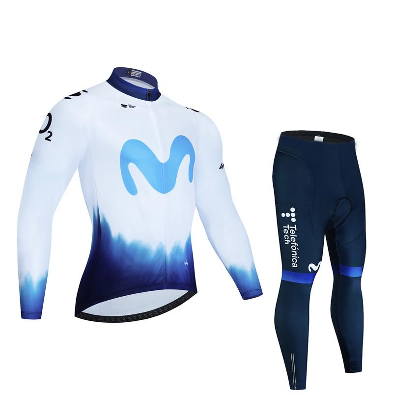 

2026 Movistar Autumn Cycling Jersey Set Ropa Ciclismo Spring Man Long Sleeve Bicycle Clothing MTB Jersey Bicicleta Maillot Culotte L