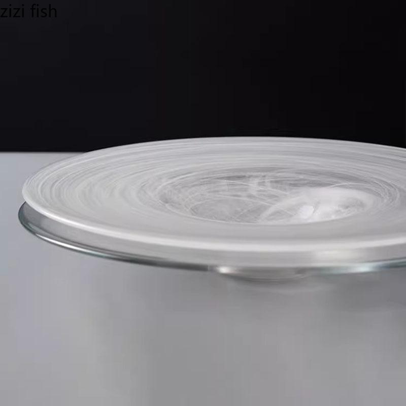 Simplicity Glass Dinner Plate Transparent Dim Sum Plate Pasta Salad Plate Thick Soup Plates Molecular Cuisine Creative Tableware