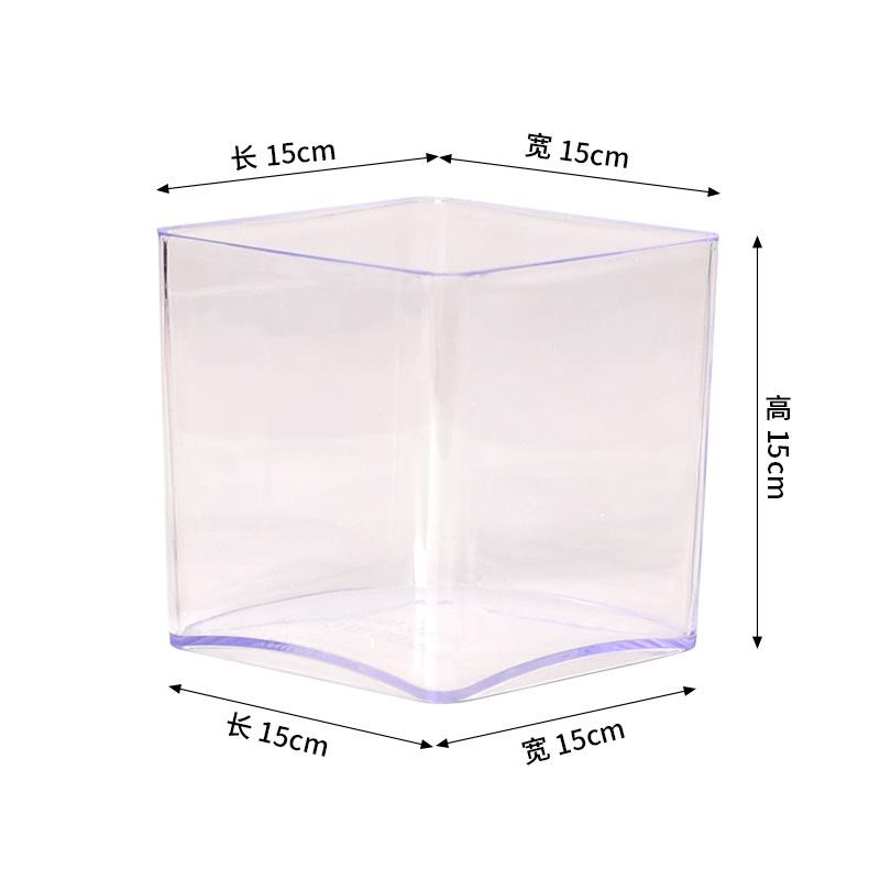 Thickened Square Acrylic Hydroponic Planter, Clear Display Box for Plants, High-End Specimen Container for Home Office