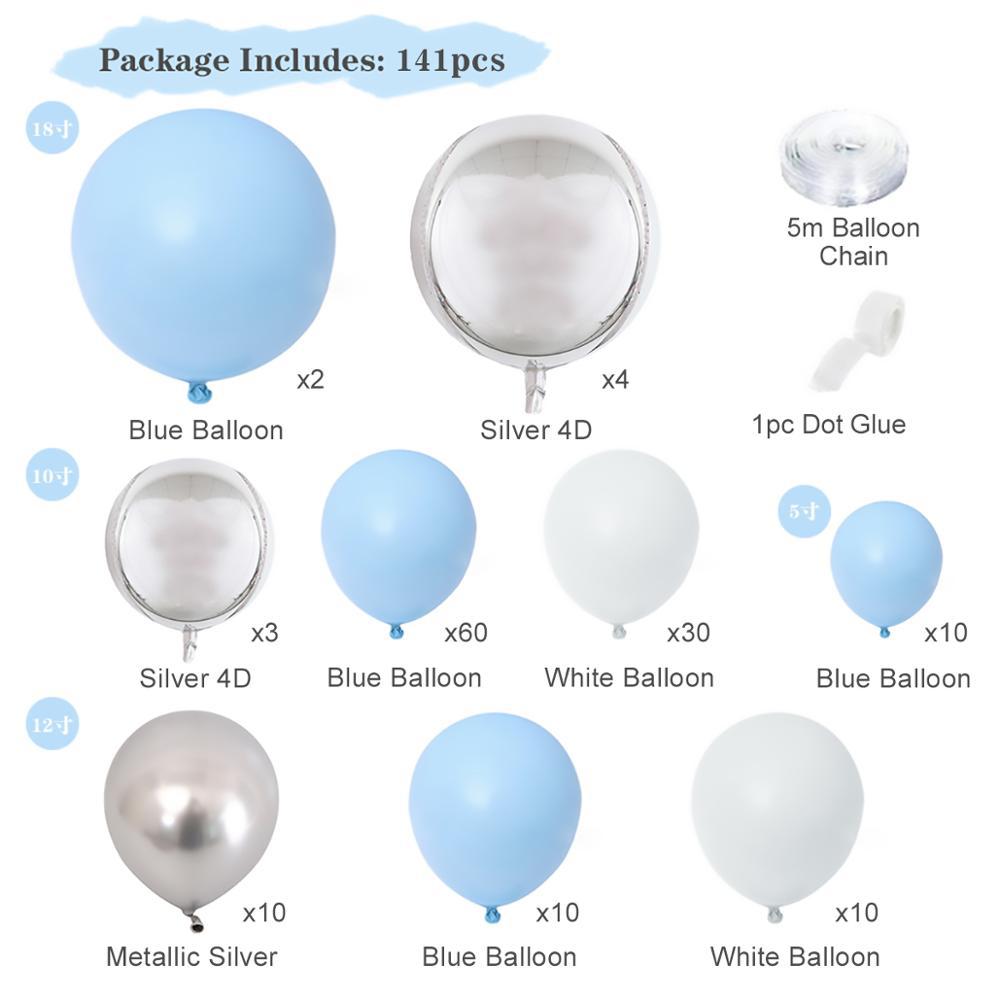 

Макаронно-голубой набор воздушных шаров «Океан», Свадьба, День рождения, Украшение из цепочки шаров macaron blue ocean