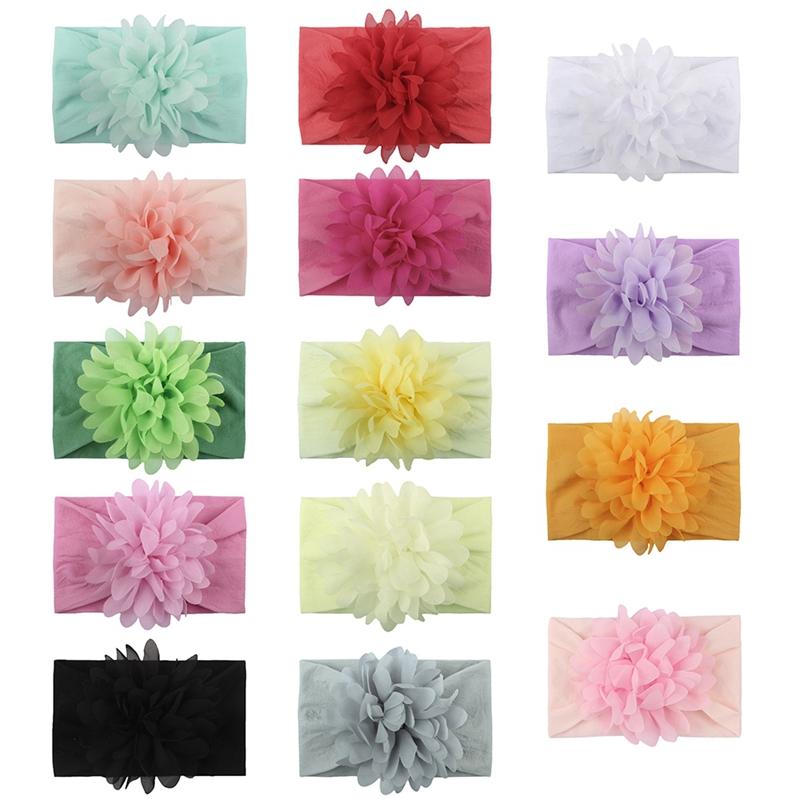Baby Headband Flower Design Solid Color Baby Girls Hairband