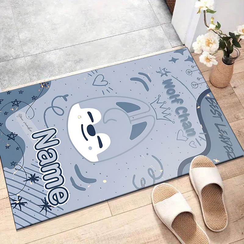 Custom Kpop Team Mat Personalized Name, Polyester Washable Indoor Entryway Rug, Gift for Christmas, Easter, Thanksgiving Day
