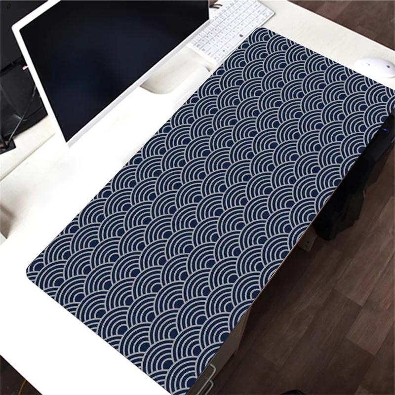 Black Desk Mat Japanese Mouse Pad Great Wave Mousepad Art Rubber Mat Mouse Carpet Table Pads Pc Mats Office Accessories