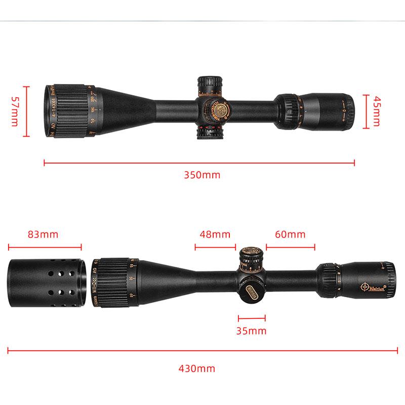 NSIRIUS 4-14X44 AOE Taktik Kapsam Optik Görüş Kırmızı Yeşil Işıklı Artı Avcılık Avcılık Sight