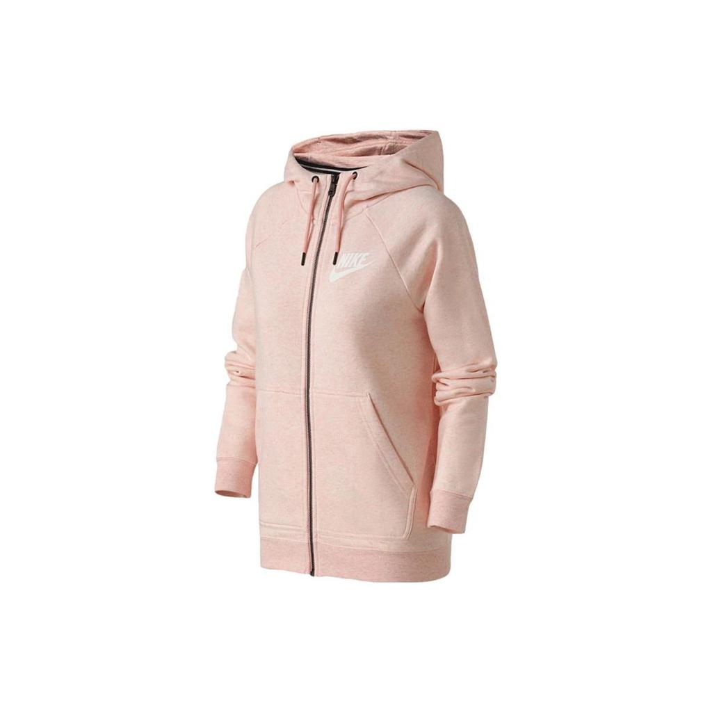 Nike Písmenové logo potištěná ležérní bunda s dlouhým rukávem dámské bundy růžová 930910-646