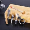 Premium Wine Opener Gift Set: Stainless Steel Pourer, Leather & Wooden Box, Waiter's Knife Corkscrew Barware