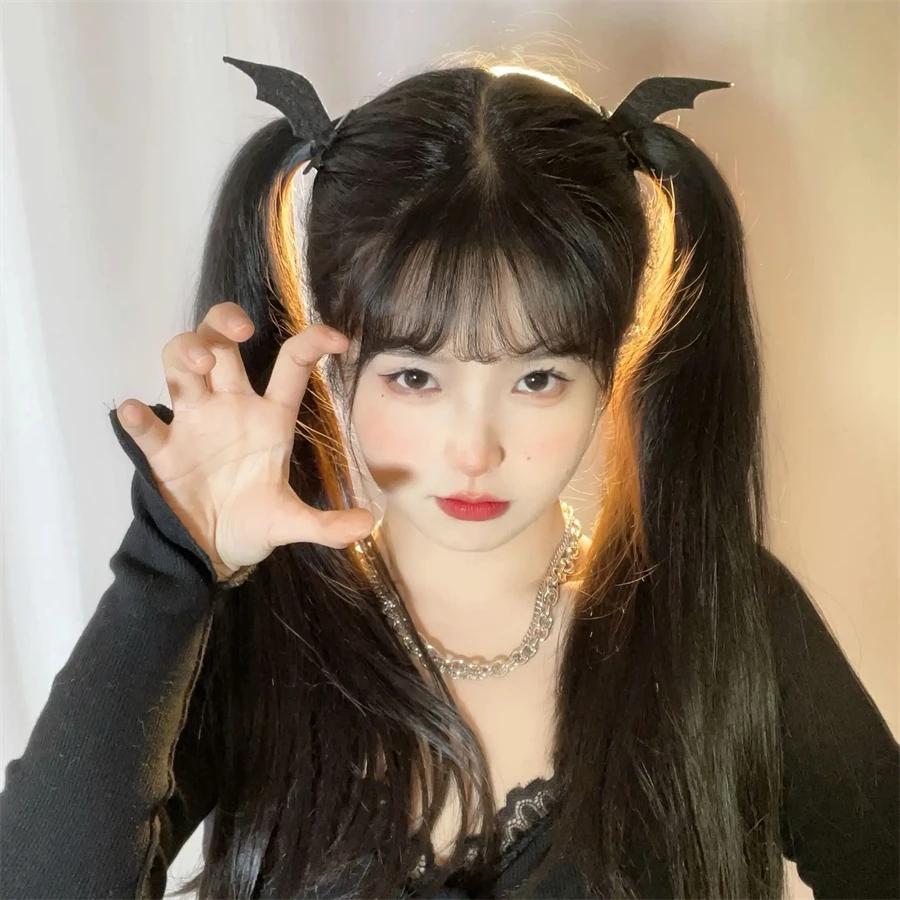 2Pcs Halloween Black Wings Hairpin, Funny Bat Devil Hairpin Stereo Duckbill Clip Holiday Dress Up Headdress