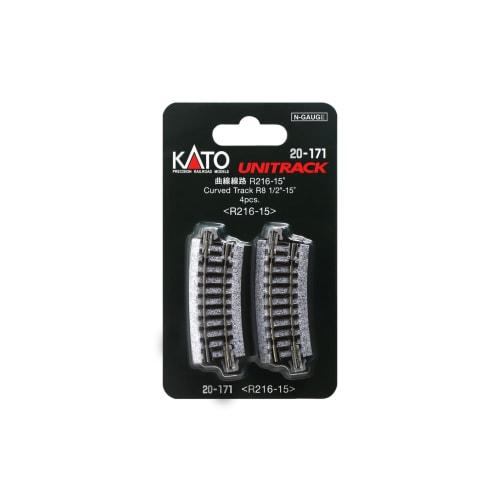 KATO N Gauge Curved Track R216-15 (4 Tracks) 20-171 Model Railroad Supplies