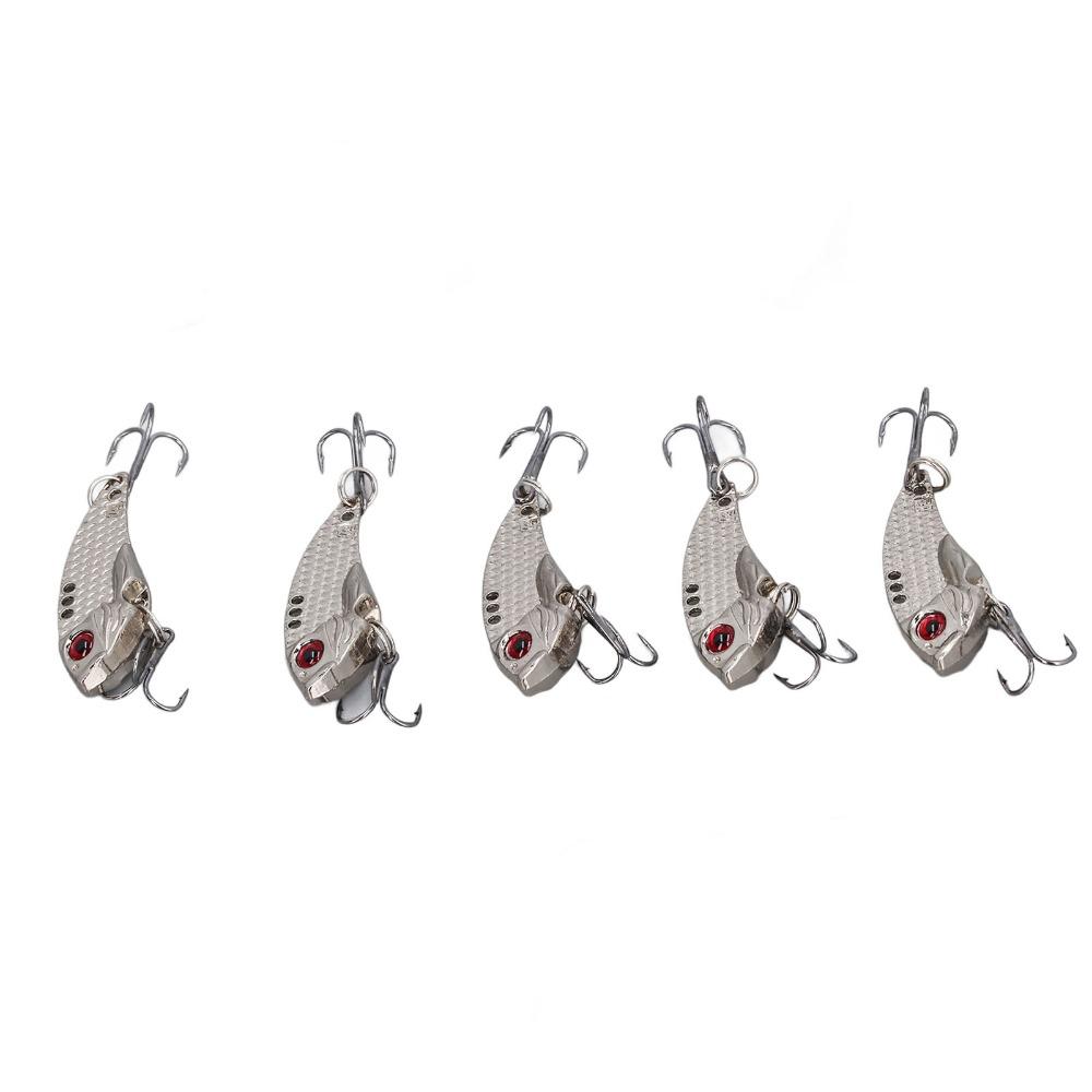 5PCS Metal Fishing Blade Lure 3.5g 7g 15g Fishing Lures Durable Spinner Spoon Lures  For Trout