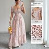 Vestido elegante com estampa floral popular