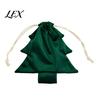 Soft Fabric Present Holders Christmas Tree Drawstring Presents Bag, Reusable Plush Wrapping Pouch, Ornaments Shaped Holiday Favors Bag for Candy,