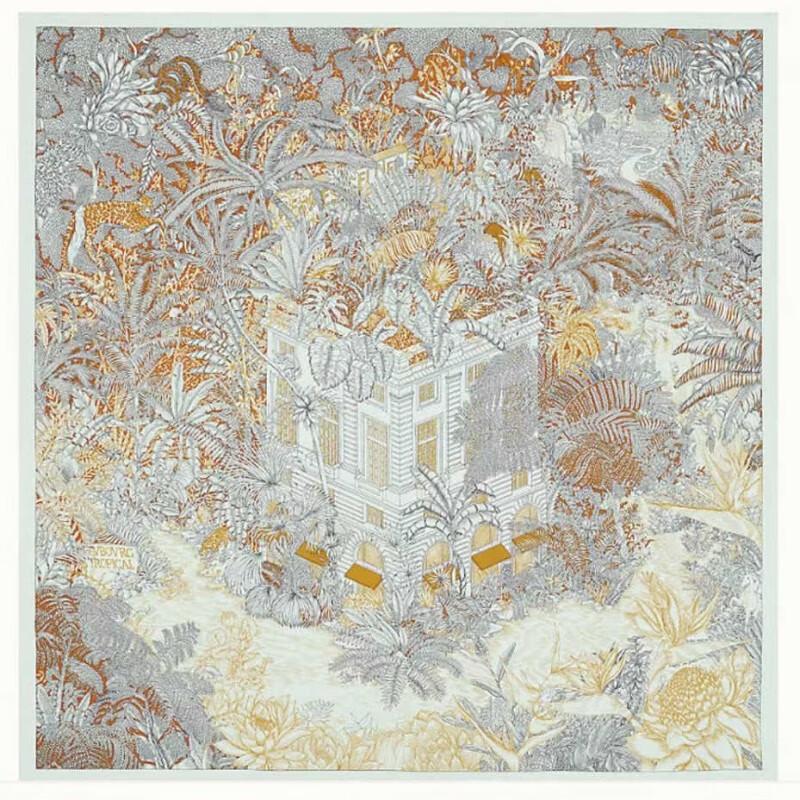 NINA SOLOR Tropical Rainforest 18 Momme Twill Silk Scarf