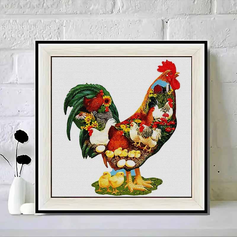 New Arrival 5D DIY Full Circle Diamond Painting "Rooster" Embroidery Cross Stitch Home Decor Gift