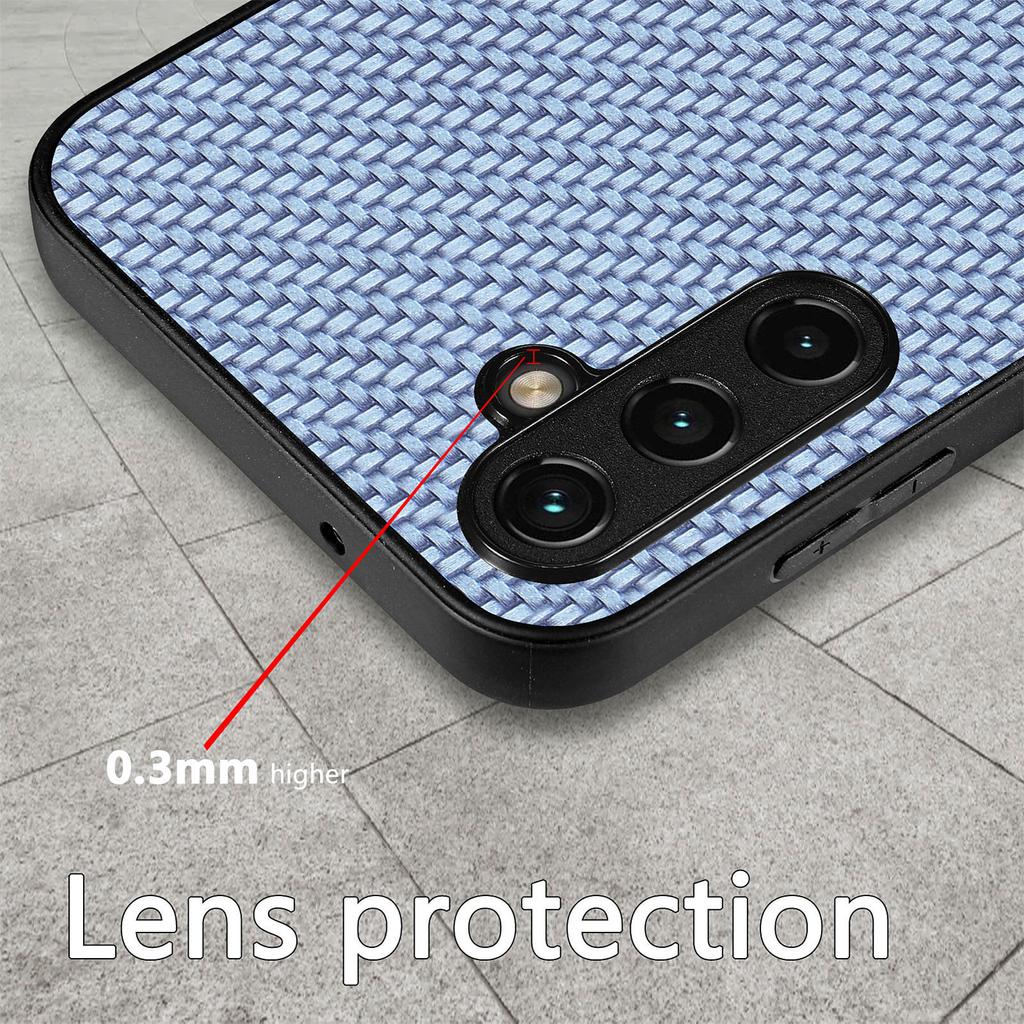 For Samsung Galaxy A54 5G Carbon Fiber Texture PU Leather Coated TPU Protective Case Anti-scratch Cell Phone Cover