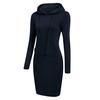 MAITA Donna Manica Lunga Felpa con Cappuccio Sexy Slim Fit Pullover Tunica Abito