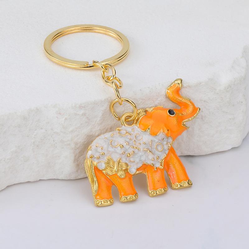 Vintage Colorful Elephant Keychain Creative Cute Animal Bag Car Key Ring For Men Women Gift