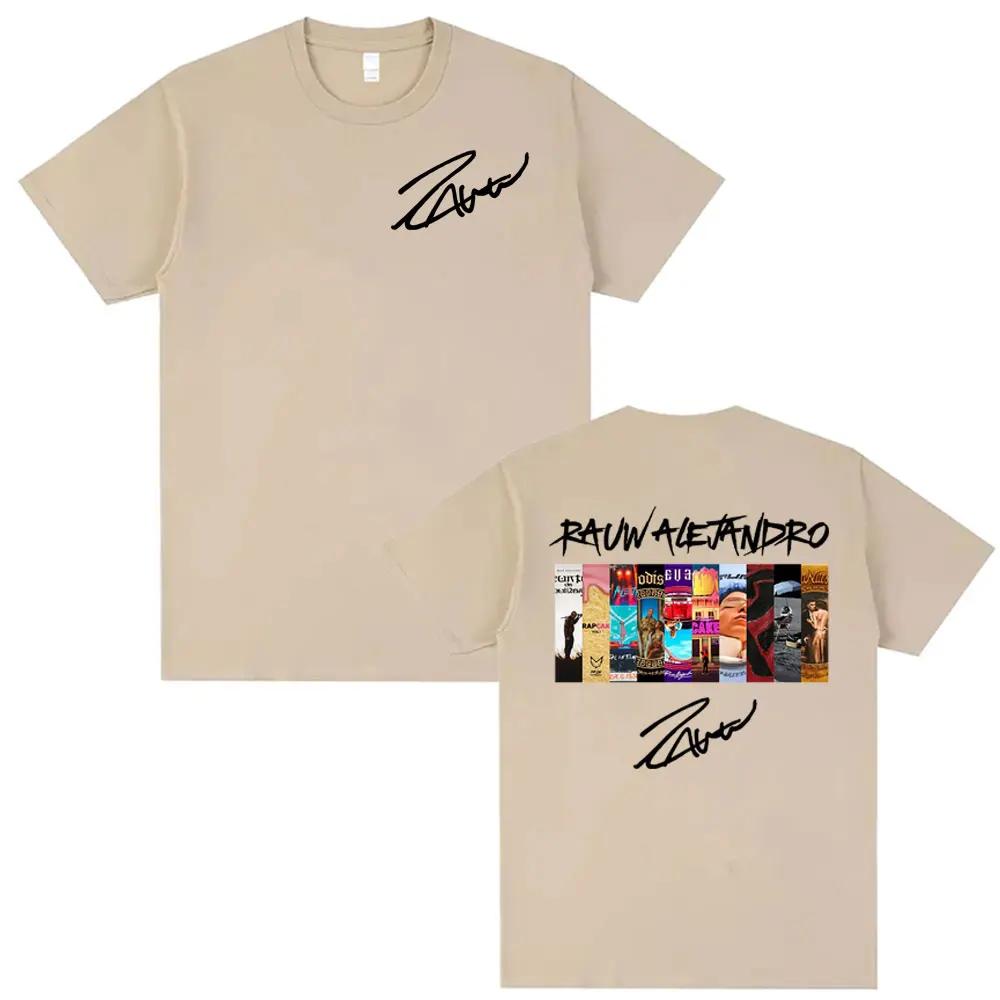 Camiseta Gráfica de Álbum del Cantante Rauw Alejandro Ropa para Hombre Moda Hip Hop Camisetas de Música Pop Clásica Camiseta Oversize Unisex