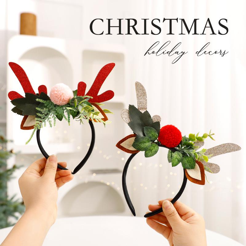 Creative DIY Christmas Antler Headband & Hair Clip Set for Kids