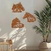 3 Stück Wildpferde Galopp Dekoratives Wandkunst-Set, Westliche Tierwelt Metallskulptur für Joom