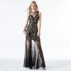 Sparkly Sequins Sleeveless Mesh Dress for Women Cocktail Wedding Guest Party Dress See Through Sheer Mesh Rave Outfits