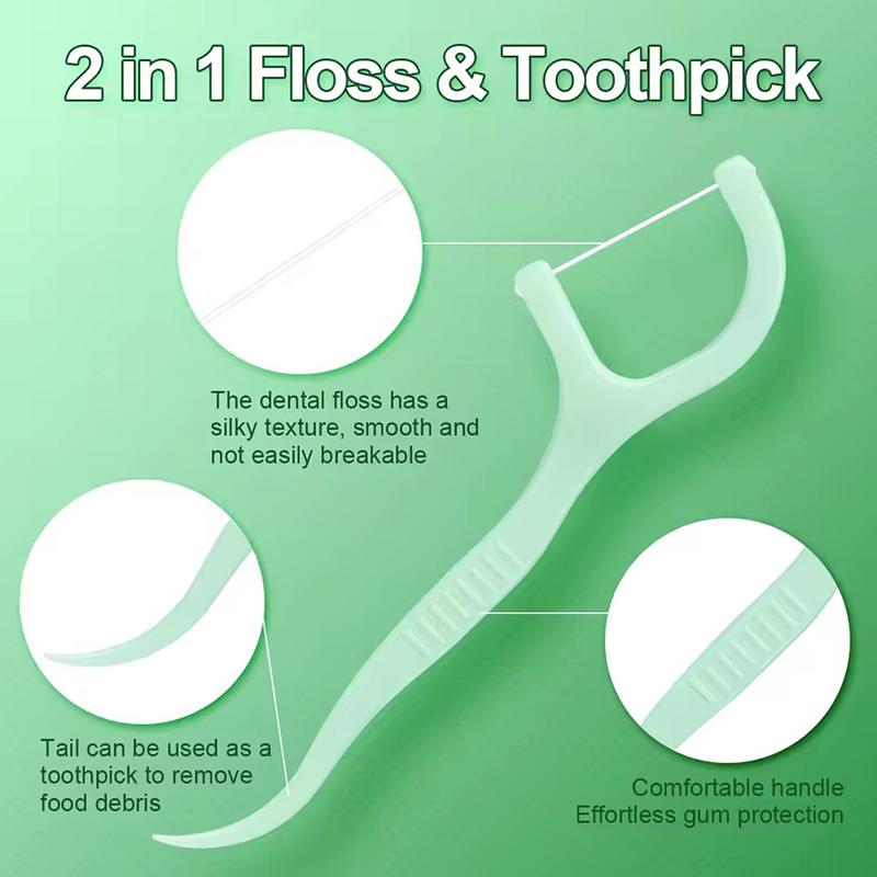 100/500Pcs Mint Mouthed Dental Floss - Interdental Cleaning Floss-Disposable Care Floss Stick - Suitable for Oral Care Cleaning
