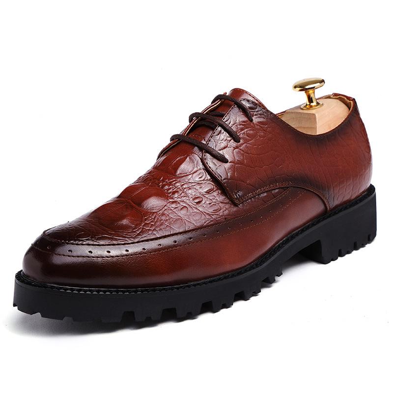Leather shoes men's winter velvet British style formal wear pointed head inner height increase casual wedding shoes business work men's shoes
