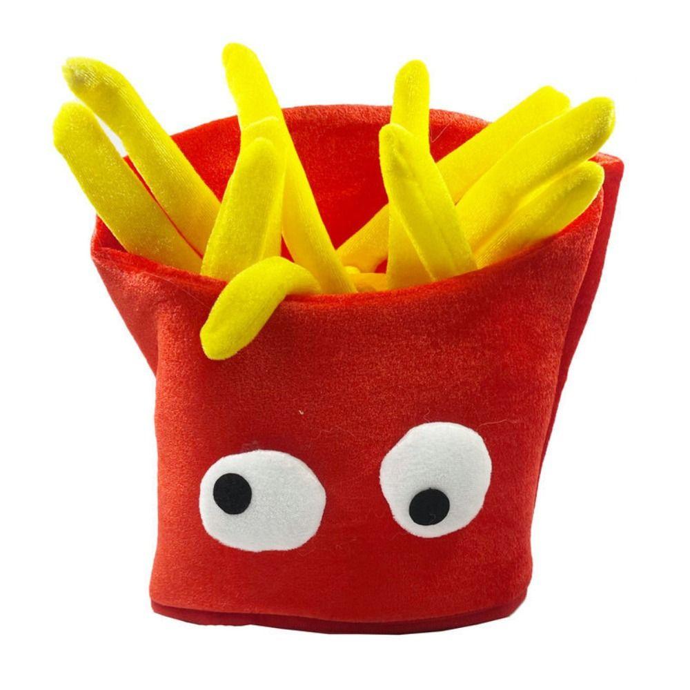 Cartoon Decorative Fries Hat Cute Halloween Cap Beach Cap Plush Toys Caps Cosplay