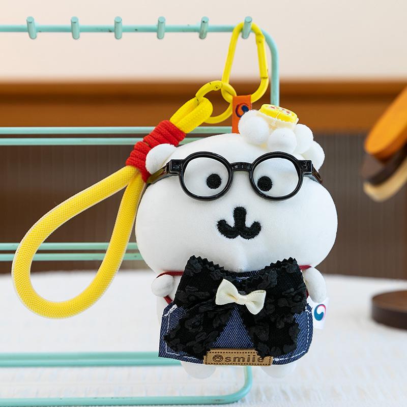 Adorable Bear & Cat Plush Charm for Backpack 12 cm