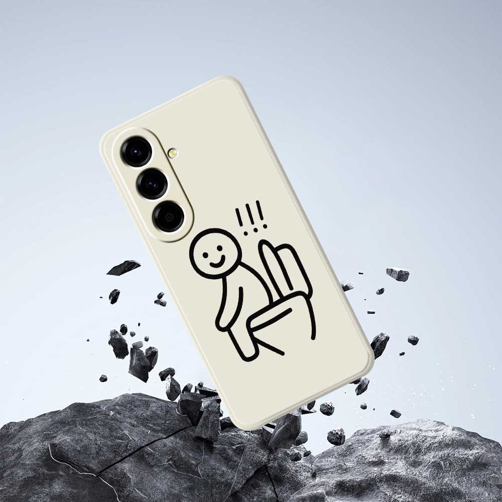 For Samsung Galaxy A56 5G Case Stickman Toilet Pattern Printing Straight Edge TPU Phone Back Cover